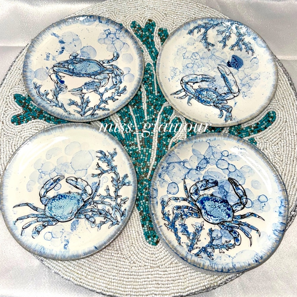 inHomestylez spectrum Chesapeake Blue Crab Appetizer Plates